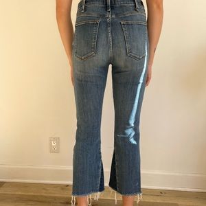 High waisted cropped raw hem flare jeans - Abercrombie & Fitch